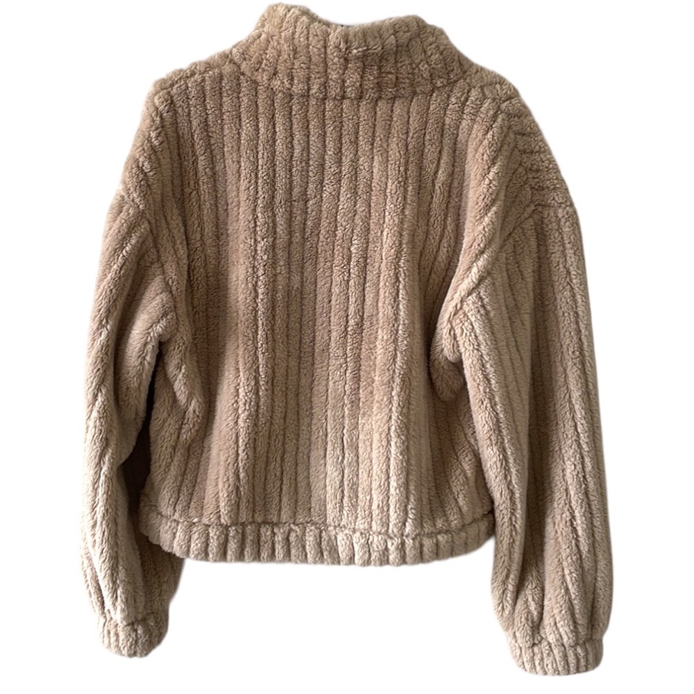 New Crop Plush Fleece Button Up Jacket - Picture 4 of 6